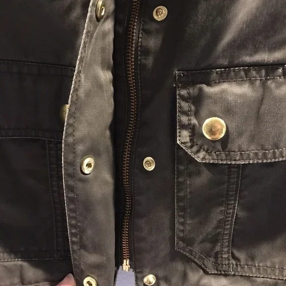 J Crew The Downtown Field Jacket Waxed Cotton Green Womens Size XXXS - Picture 12 of 12